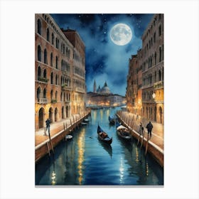 Venice At Night A Glimpse of Venice's Soul Canvas Print