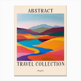 Abstract Travel Collection Poster Mongolia 3 Canvas Print