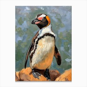 African Penguin Cuverville Island Oil Painting 1 Canvas Print