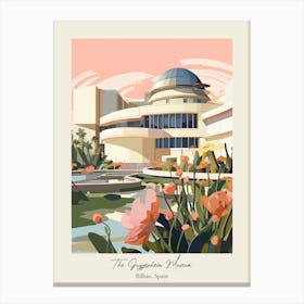 The Guggenheim Museum   Bilbao, Spain   Cute Botanical Illustration Travel 0 Poster Canvas Print