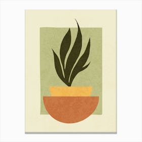 Minimalist Plant in Geometric Pot Design Leinwandbilder