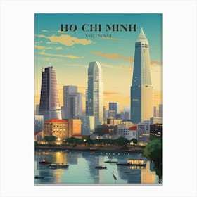 Retro Travel Wall Art Ho Chi Minh Canvas Print