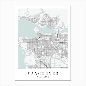 Vancouver Canada Street Map Minimal Color Canvas Print