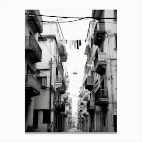 Salerno, Italy, Black And White Photography 4 Canvas Print