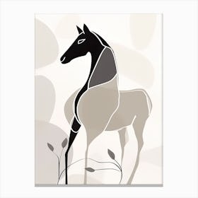 Horse Line Art Abstract 5 Canvas Print