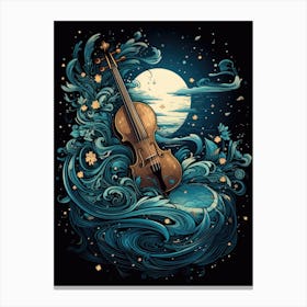 Violin In The Sea Canvas Print