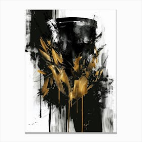 Gold And Black 126 Canvas Print