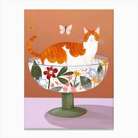 Cat And A Trifle Cake 8 Canvas Print