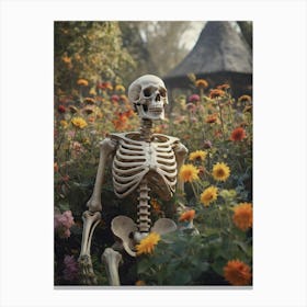 Floral Skeleton Painting (7) Canvas Print