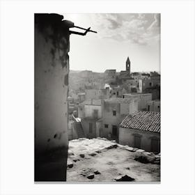 Matera, Italy,  Black And White Analogue Photography  3 Canvas Print