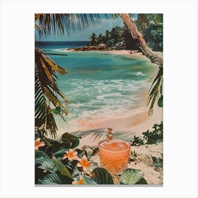 Frangipani Cocktail on the Beach Canvas Print