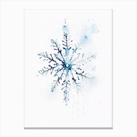 Frozen, Snowflakes, Minimalist Watercolour 3 Canvas Print