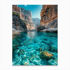 Clear Water In A Canyon 1 Canvas Print