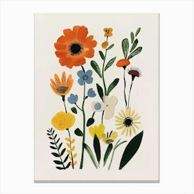 Painted Florals Marigold 1 Canvas Print