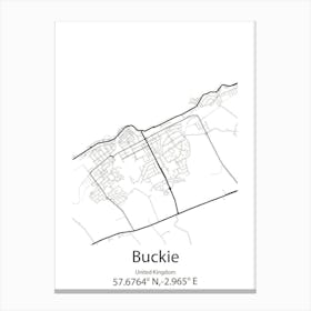 Buckie,United Kingdom Minimalist Map Canvas Print