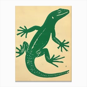 Simple Green Lizard Bold Block 1 Canvas Print