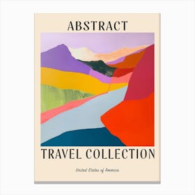 Abstract Travel Collection Poster United States Of America 1 Canvas Print