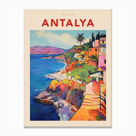 Antalya Turkey 8 Fauvist Travel Poster Canvas Print