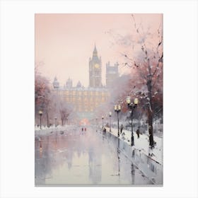 Dreamy Winter Painting London United Kingdom 3 Canvas Print