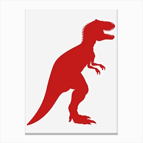 Red T Rex Silhouette 4 Canvas Print