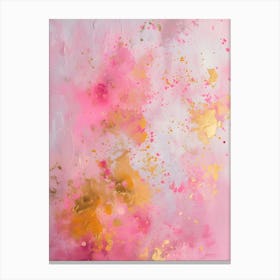 Pink And Gold Abstract Painting Canvas Print