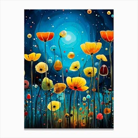 Poppies At Night Canvas Print