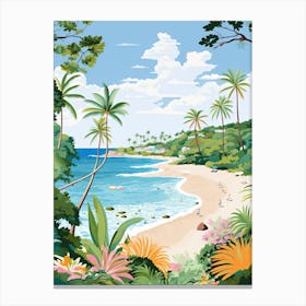 Carlisle Bay Beach, Barbados, Matisse And Rousseau Style 1 Canvas Print