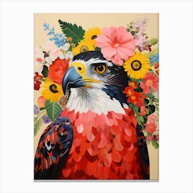 Bird With A Flower Crown Falcon 3 Canvas Print