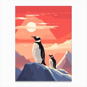 Penguins On Ice Canvas Print