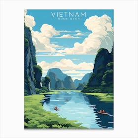 Ninh Binh Vietnam Retro Travel Canvas Print