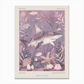 Purple Greenland Shark Illustration 1 Poster Canvas Print
