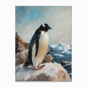 Adlie Penguin Laurie Island Oil Painting 2 Canvas Print
