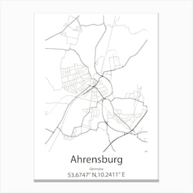 Ahrensburg,Germany Minimalist Map Canvas Print