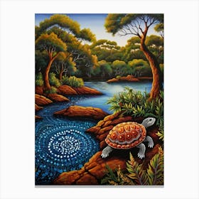 Default Australian Aboriginal Dot Painting Style Art Landscape 1 (6) Canvas Print