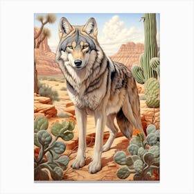 Honshu Wolf Desert Scenery 3 Canvas Print