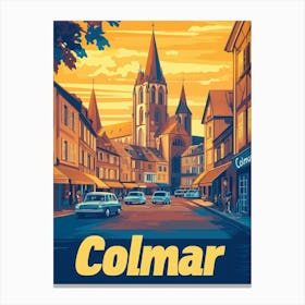 Aihrgdesign A Retro Travel Poster For Colmar Featuring The Go 9934c12a 5d31 4511 B2d6 2ba2bb76c3db 2 Canvas Print