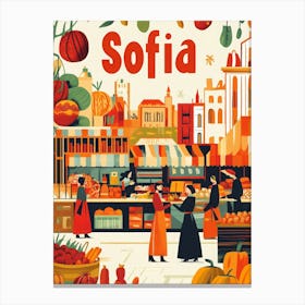 Aihrgdesign A 1970s Inspired Travel Poster For Sofia 2 Canvas Print