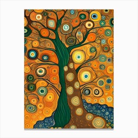 Artistic Symphony Tree Of Life By Klimt And Van Gogh Canvas Print