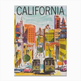 San Francisco California Vintage Travel Poster Canvas Print