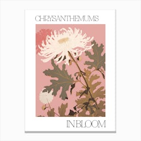 Chrysanthemums In Bloom Flowers Bold Illustration 2 Canvas Print