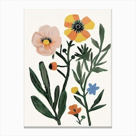 Painted Florals Portulaca 2 Canvas Print