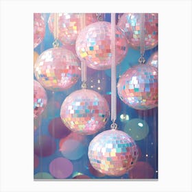 Disco Balls, Pink Colors, Preppy Aesthetic, Trendy Canvas Print