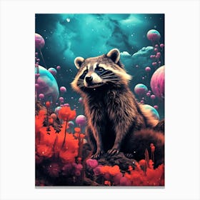 Raccoon In Space Canvas Print