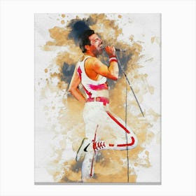 Smudge Of Portrait Freddie Mercury Singer Queen Canvas Print