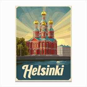 Aihrgdesign A Retro Travel Poster For Helsinki 2 Leinwandbilder