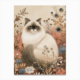 Himalayan Cat Japanese Illustration 2 Canvas Print