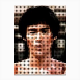 Bruce Lee In Style Dots Canvas Print