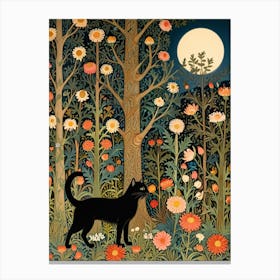 William Morris Cat In The Forest 8 Canvas Print