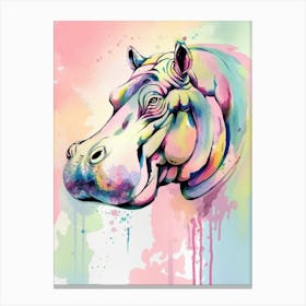 Colorful Hippo Canvas Print