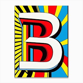 B, Letter, Alphabet Comic 10 Canvas Print